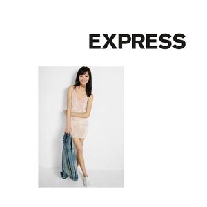 ❤️ Express Pink Velvet Tie-back Slip Dress